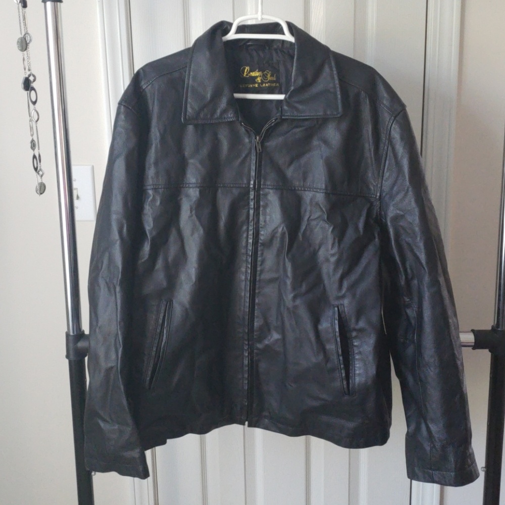 Black leather jacket